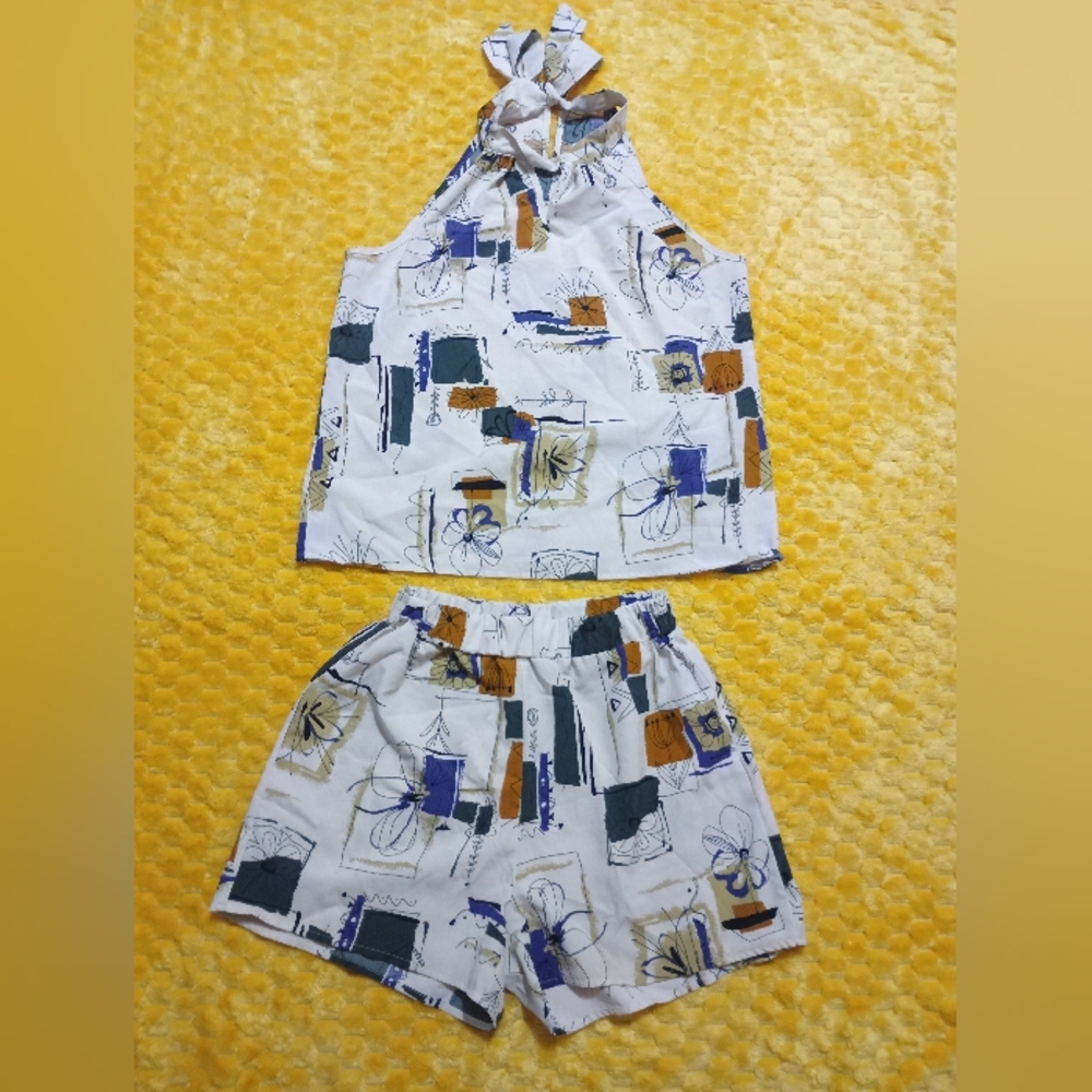 Stylish High Waist Printed Shorts Set
